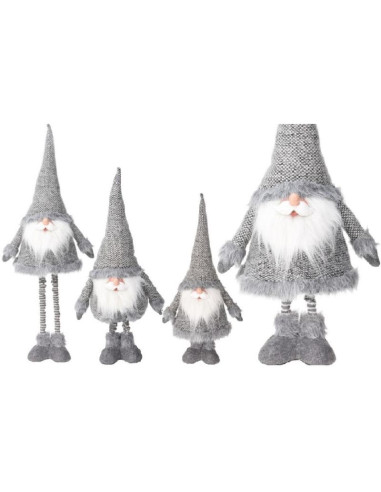 Mikołaj na teleskopowych nogach 30x18x100cm srebrny