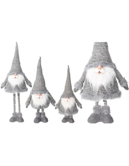 Mikołaj na teleskopowych nogach 30x18x100cm srebrny