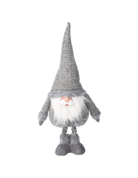 Mikołaj na teleskopowych nogach 30x18x100cm srebrny