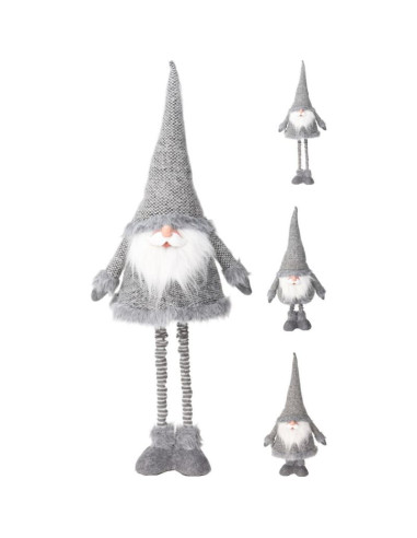 Mikołaj na teleskopowych nogach 30x18x100cm srebrny