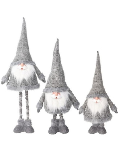 Mikołaj na teleskopowych nogach 30x18x100cm srebrny