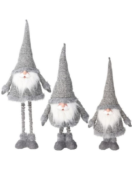 Mikołaj na teleskopowych nogach 30x18x100cm srebrny