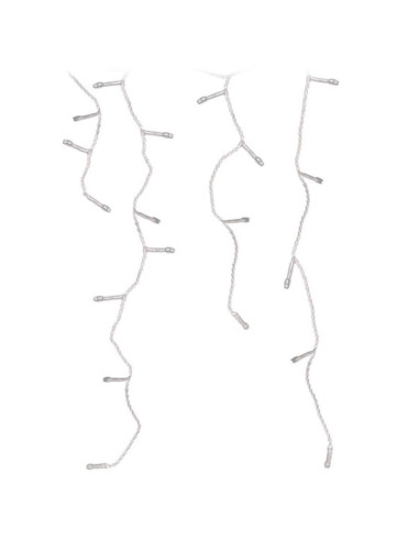 Lampki choinkowe kurtyna świetlna zew 360 led sterownik timer ciepły biały kabel transparentny