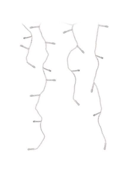 Lampki choinkowe kurtyna świetlna zew 360 led sterownik timer ciepły biały kabel transparentny