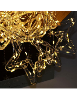 Lampki choinkowe kurtyna świetlna 120x120 cm 235led ciepły biały gwiazdki 2