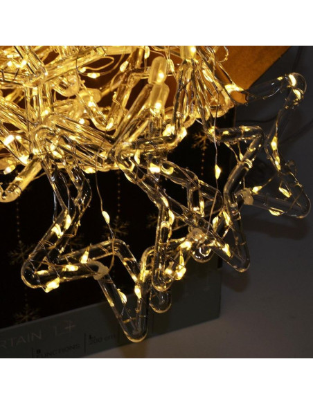 Lampki choinkowe kurtyna świetlna 120x120 cm 235led ciepły biały gwiazdki