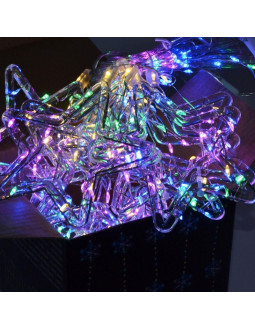 Lampki choinkowe kurtyna świetlna 120x120 cm 235led multikolor gwiazdki 2