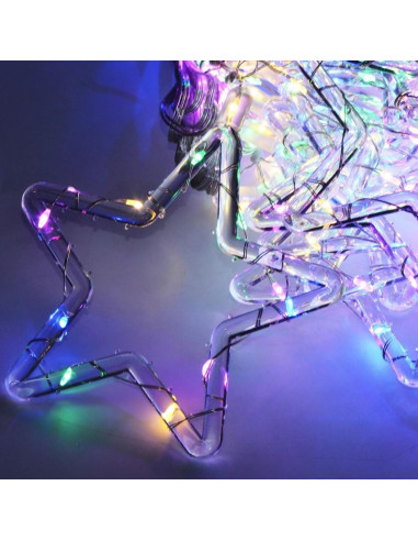 Lampki choinkowe kurtyna świetlna 120x120 cm 235led multikolor gwiazdki