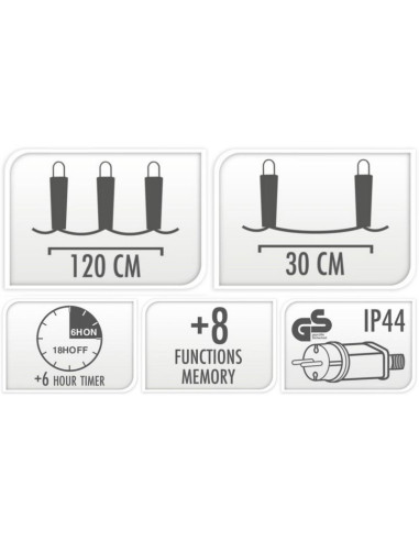 Lampki choinkowe kurtyna świetlna 120x120 cm 235led multikolor gwiazdki