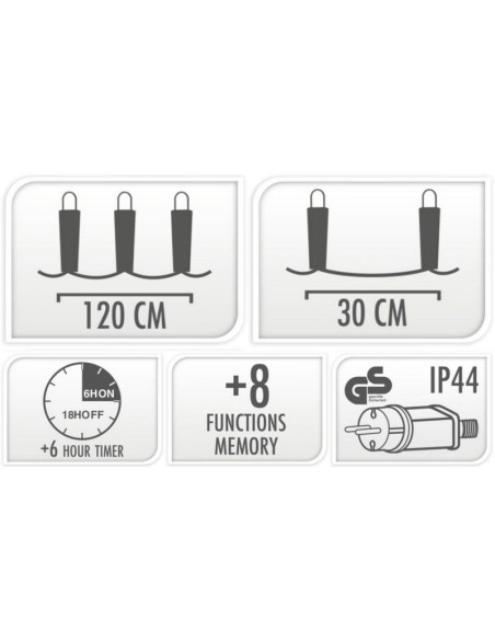 Lampki choinkowe kurtyna świetlna 120x120 cm 235led multikolor gwiazdki