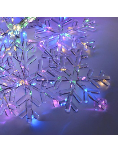 Lampki choinkowe kurtyna świetlna 120x120 cm 232led multikolor płatki śniegu