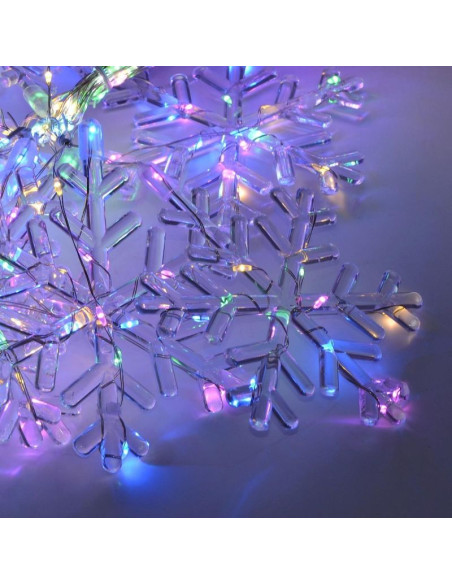 Lampki choinkowe kurtyna świetlna 120x120 cm 232led multikolor płatki śniegu