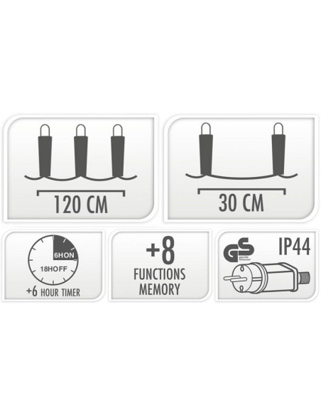 Lampki choinkowe kurtyna świetlna 120x120 cm 232led multikolor płatki śniegu
