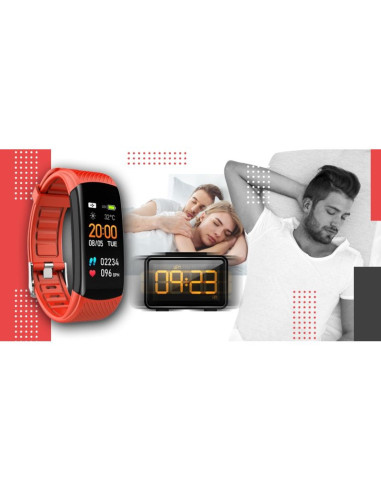 Smartwatch giewont czarno czerwony 2 paski gw200-1