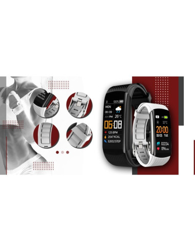 Smartwatch giewont czarno biały 2 paski gw200-2