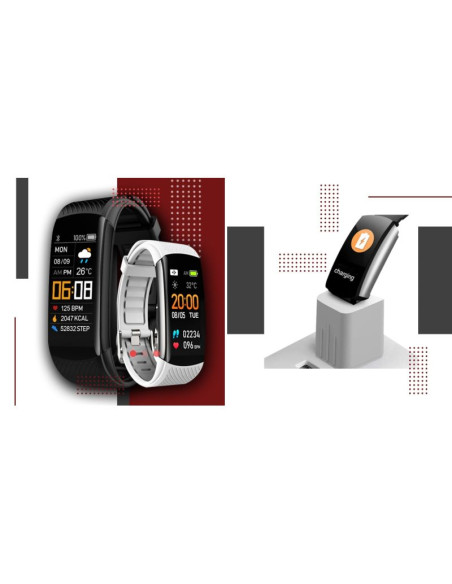 Smartwatch giewont czarno biały 2 paski gw200-2