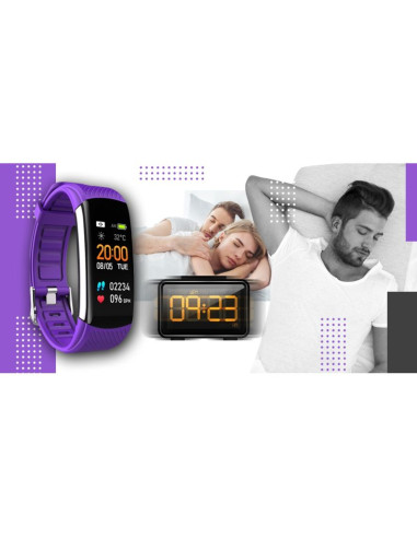 Smartwatch giewont czarno fioletowy 2 paski gw200-3