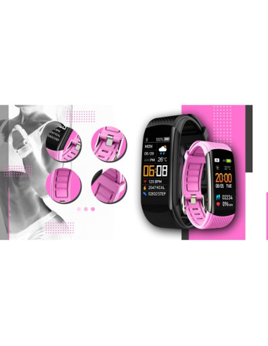 Smartwatch giewont czarno różowy 2 paski gw200-4