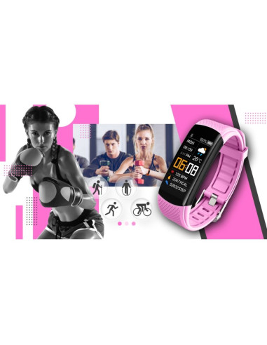 Smartwatch giewont czarno różowy 2 paski gw200-4