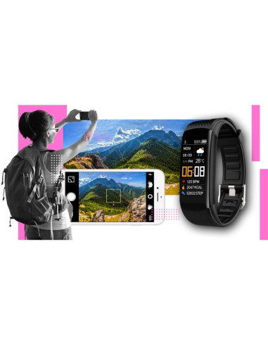 Smartwatch giewont czarno różowy 2 paski gw200-4