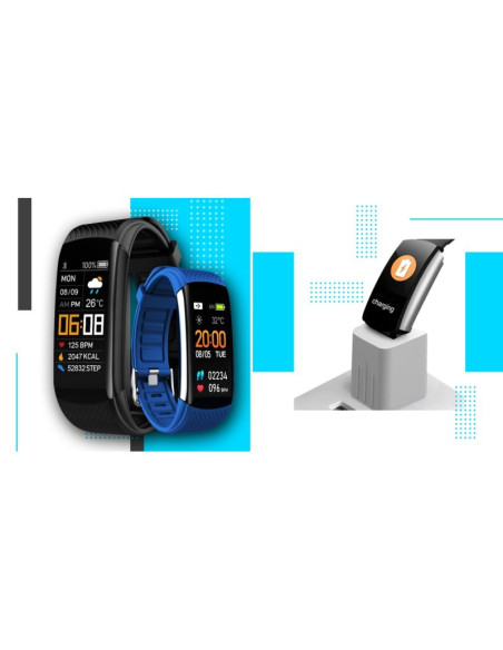 Smartwatch giewont czarno niebieski 2 paski gw200-7