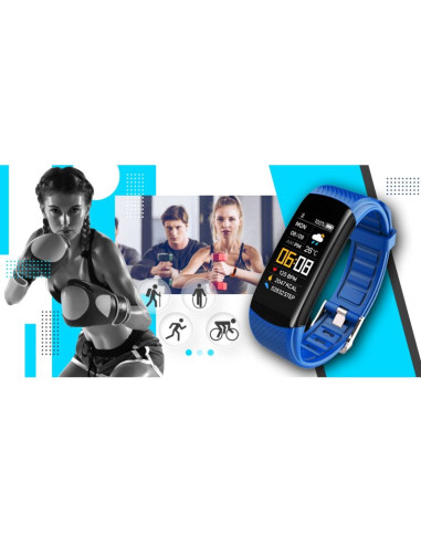 Smartwatch giewont czarno niebieski 2 paski gw200-7