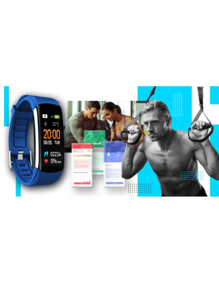 Smartwatch giewont czarno niebieski 2 paski gw200-7