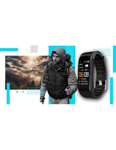 Smartwatch giewont czarno niebieski 2 paski gw200-7