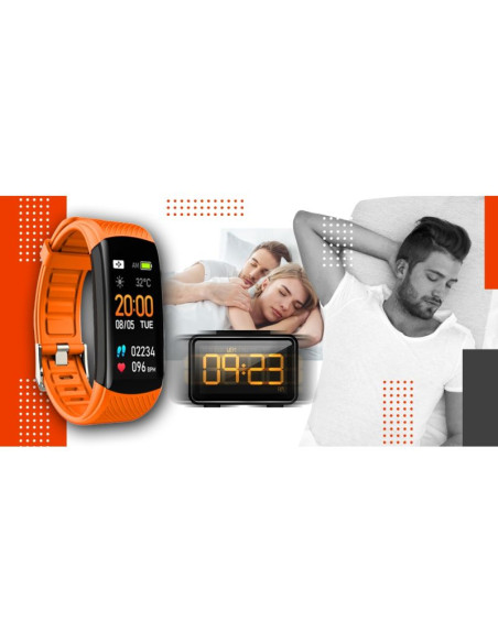 Smartwatch giewont czarno pomarańczowy 2 paski gw200-9