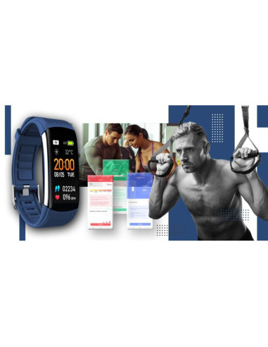 Smartwatch giewont czarno granatowy 2 paski gw200-6