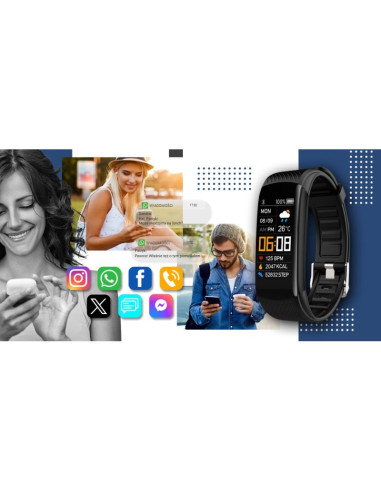 Smartwatch giewont czarno granatowy 2 paski gw200-6