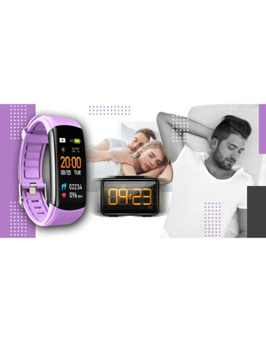 Smartwatch giewont czarno jasnofioletowy 2 paski gw200-8