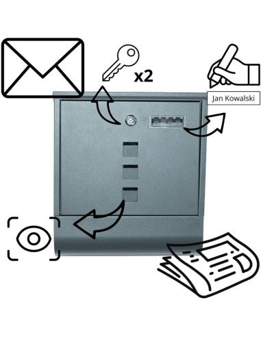 Skrzynka na listy 30,5x9,5x33cm 1067520 saska garden