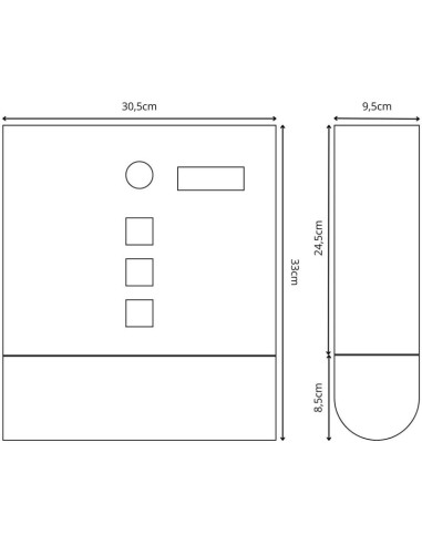 Skrzynka na listy 30,5x9,5x33cm 1067520 saska garden