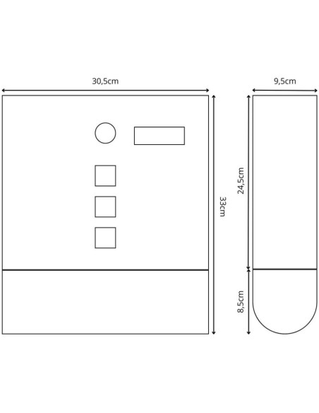 Skrzynka na listy 30,5x9,5x33cm 1067520 saska garden