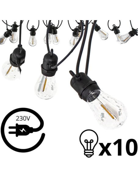 Party light girlanda zewnętrzna 10 żarówek 10led 8m 230v