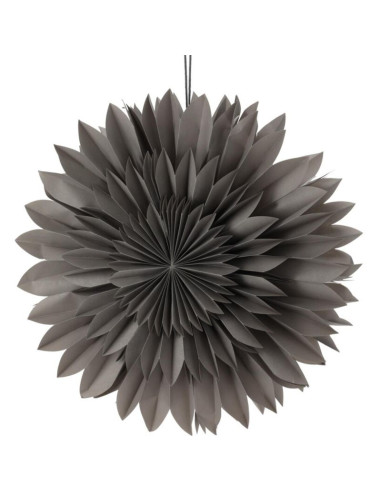 Gwiazda dekoracyjna wisząca papierowa 3d 50cm szara