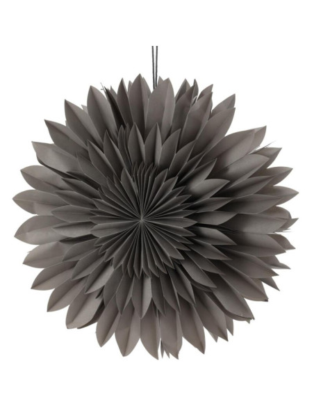 Gwiazda dekoracyjna wisząca papierowa 3d 50cm szara