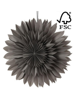 Gwiazda dekoracyjna wisząca papierowa 3d 50cm szara 2