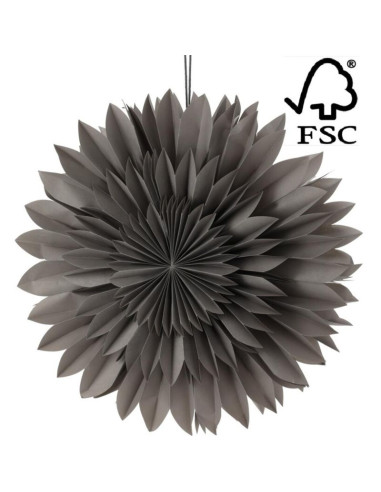 Gwiazda dekoracyjna wisząca papierowa 3d 50cm szara