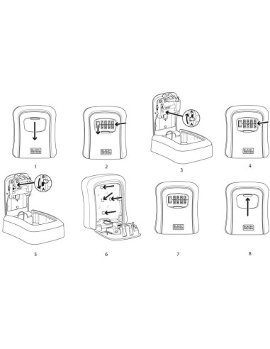 Skrzynka sejf na klucze na szyfr 4 cyfry black + decker