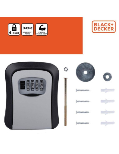 Skrzynka sejf na klucze na szyfr 4 cyfry black + decker