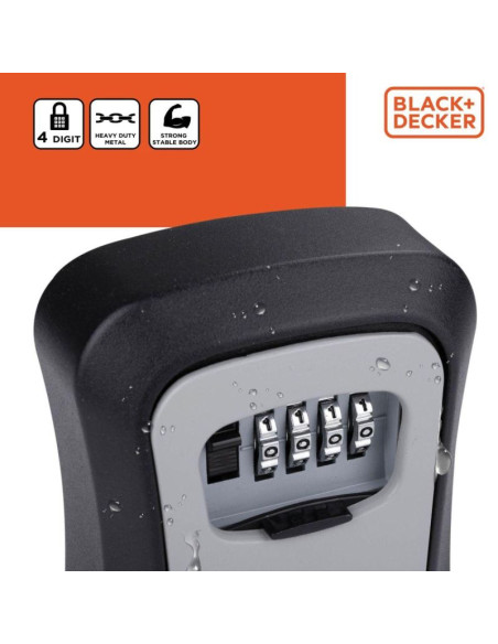 Skrzynka sejf na klucze na szyfr 4 cyfry black + decker