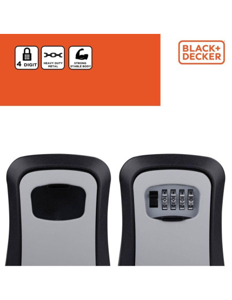 Skrzynka sejf na klucze na szyfr 4 cyfry black + decker