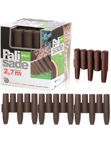 Palisada ogrodowa obrzeże trawnikowe 270cm ipal 5 brąz