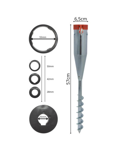 Baza mocowanie do parasola 25-55mm metalowa wkręcana redcliffs
