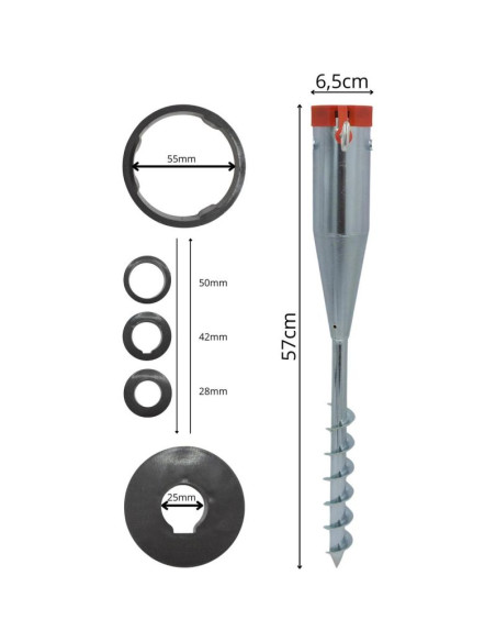 Baza mocowanie do parasola 25-55mm metalowa wkręcana redcliffs