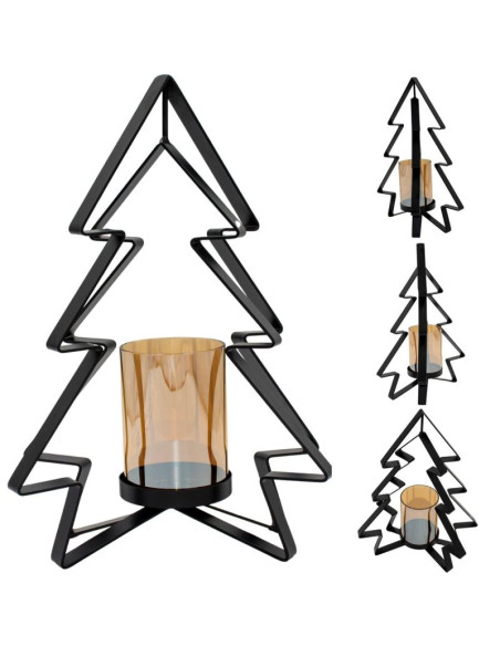 Świecznik metalowy 31,5cm choinka mica