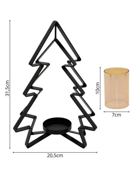 Świecznik metalowy 31,5cm choinka mica