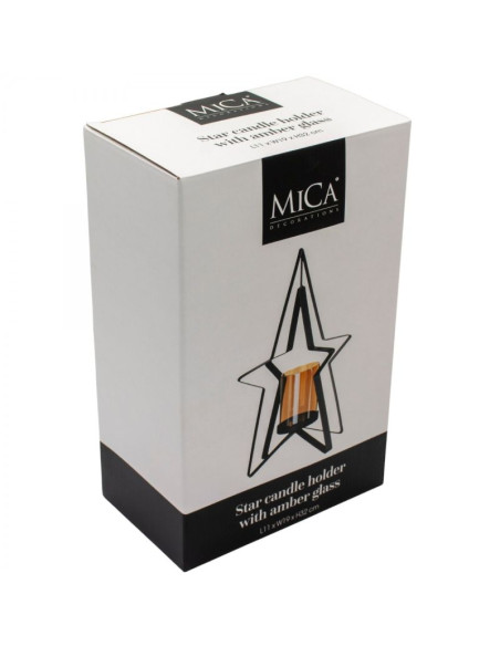 Świecznik metalowy 31,5cm gwiazda mica